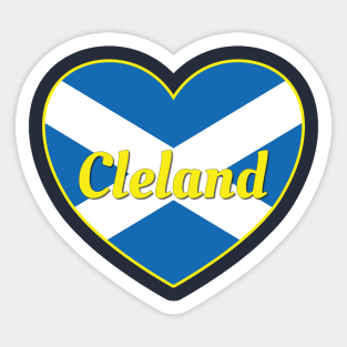 Cleland Scotland UK Scotland Flag Heart Sticker